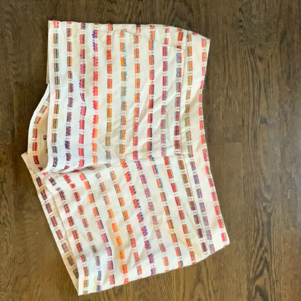 Loft rainbow embroidered shorts